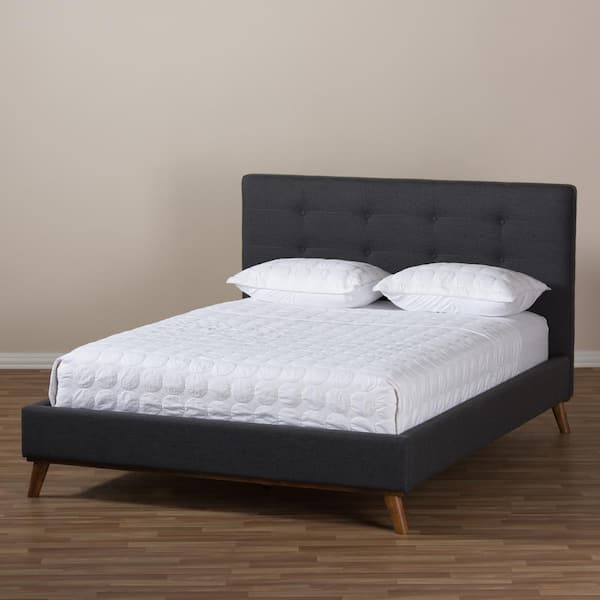 Baxton Studio Valencia Dark Gray Queen Platform Bed 28862 7835 HD