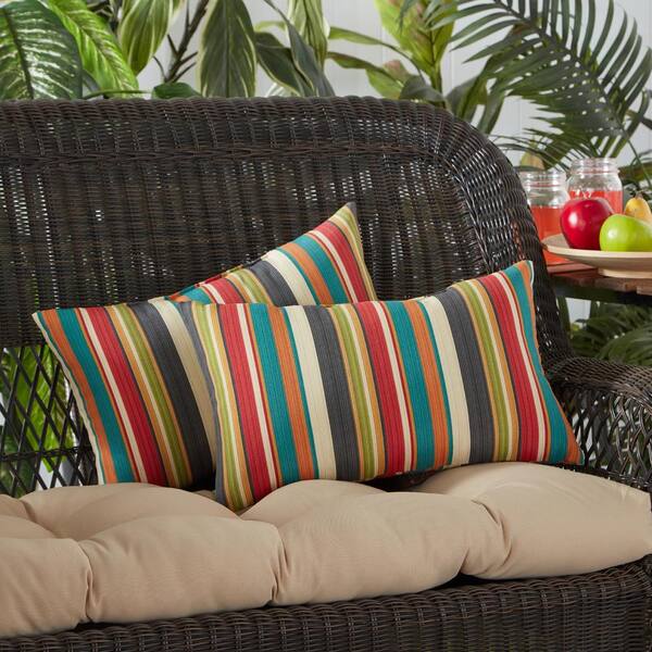 Greendale Home Fashions Sunset Stripe Outdoor Lumbar Throw