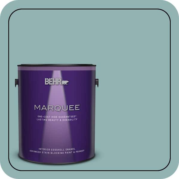 BEHR MARQUEE 1 gal. #BIC-24 Artful Aqua Eggshell Enamel Interior Paint & Primer