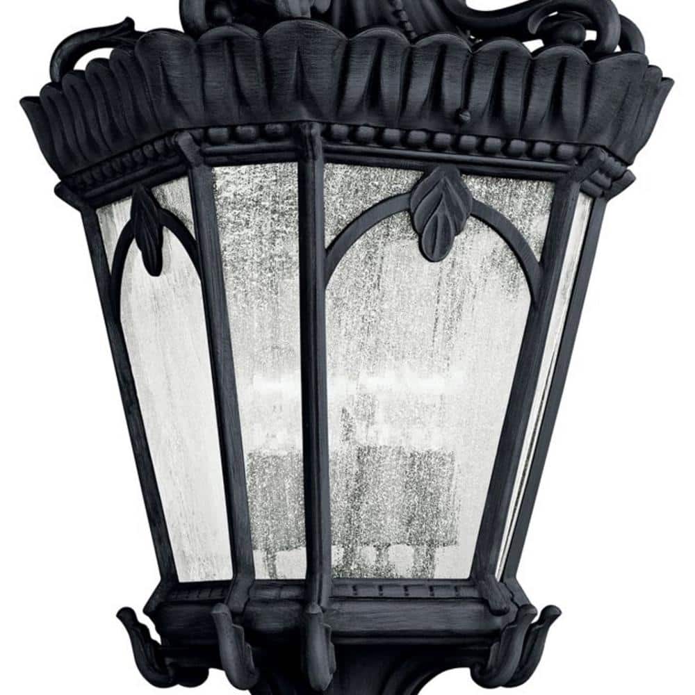 Tournai Textured Black 4-Light Outdoor Hanging Pendant