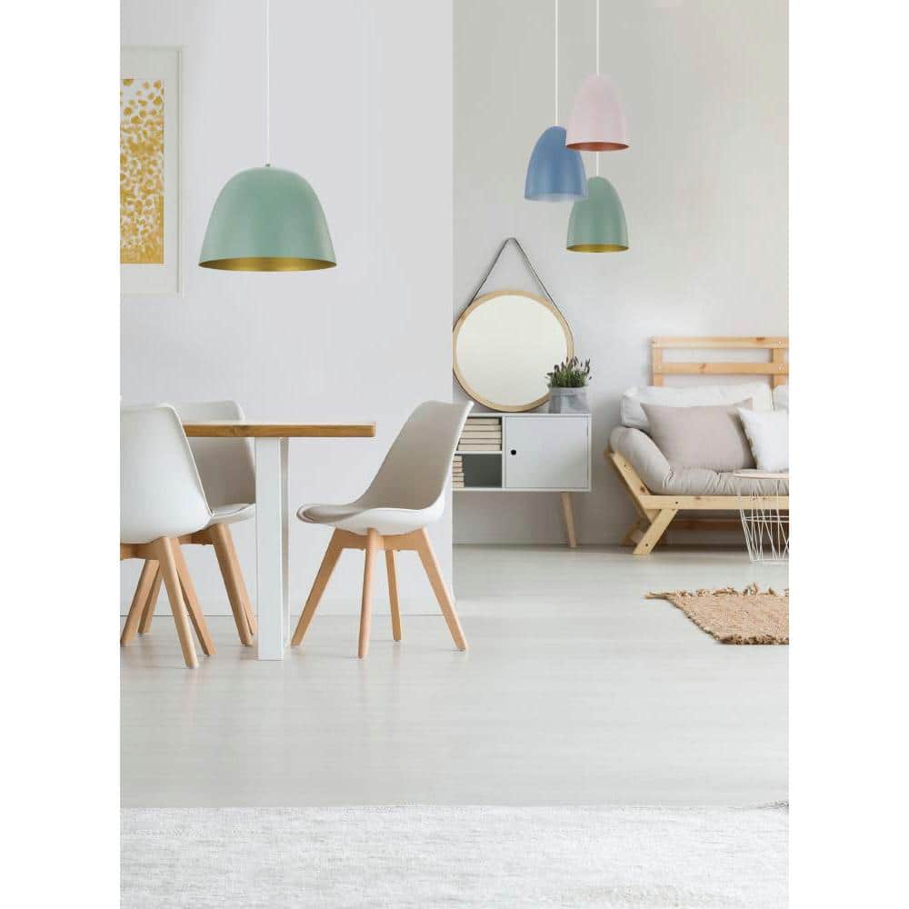 Sarabia 8'' Bowl Pendant Light in Pastel Apricot and Copper