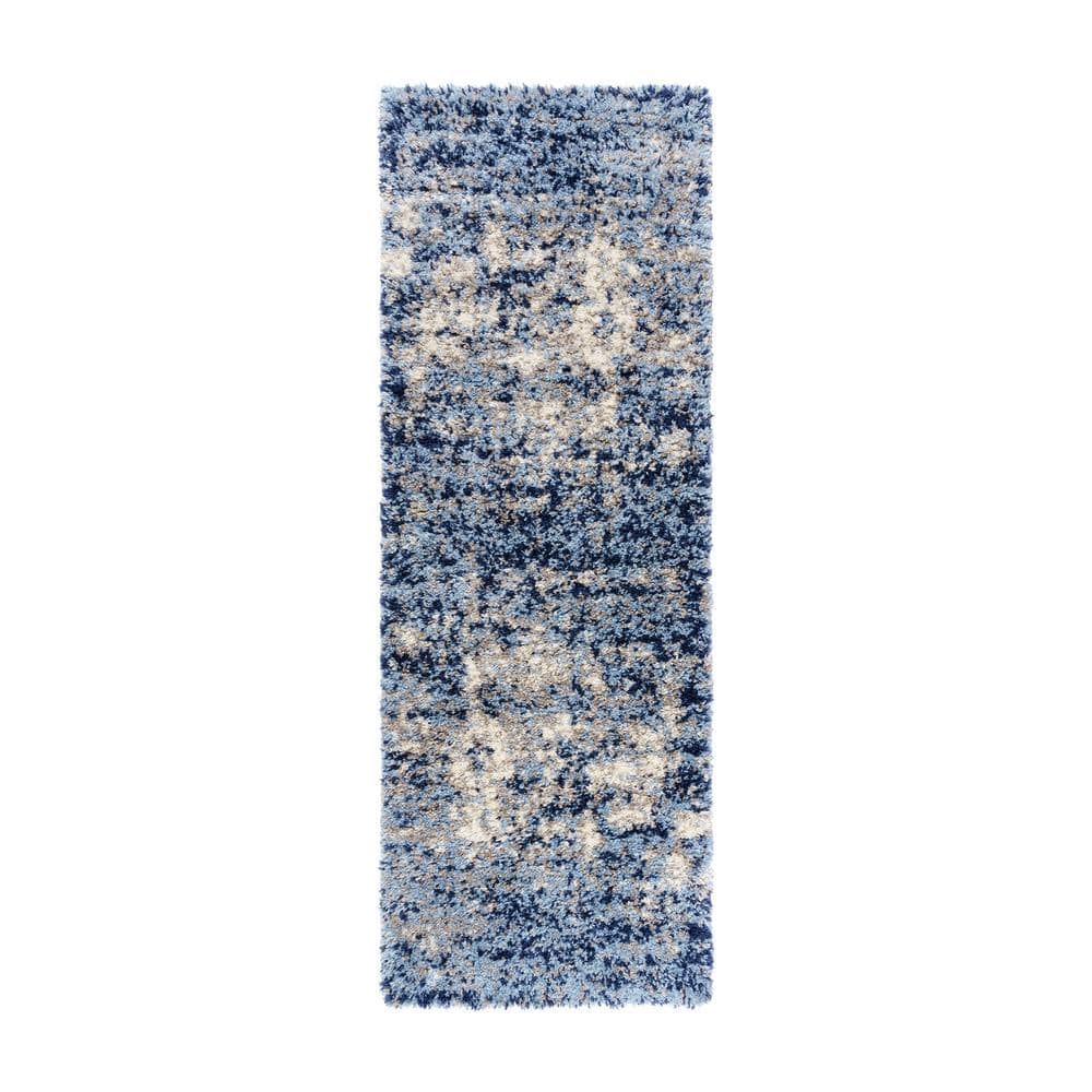Holmby Blue 2.5' x 6' Synthetic Shag Runner Rug