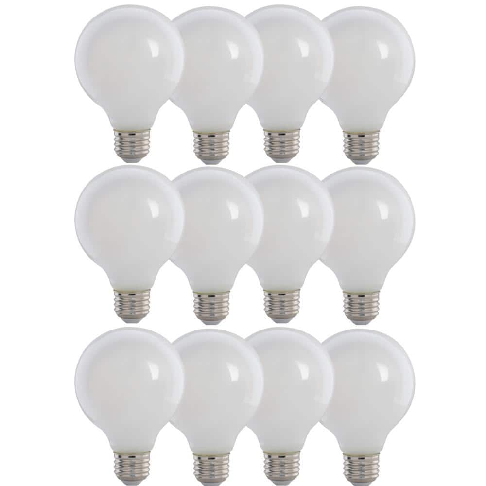 40-Watt Equivalent G25 Globe Dimmable Filament E-STAR White Glass E26 LED Vintage Edison LIght Bulb, Soft White 12-Pack -  Feit Electric, G2540W927CFI3R4