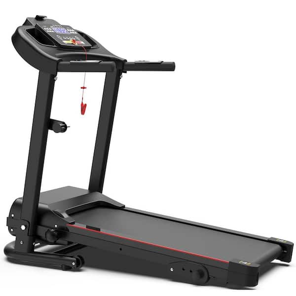 2.5 HP Black Metal Foldable Electric Treadmill with Safety Key, LED Display, Pad/Phone Holder, APP Support and Inclines