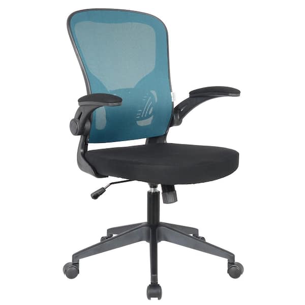 Leisuremod Newton Mesh Swivel Ergonomic Office Chair in Teal with Adjustable Arms
