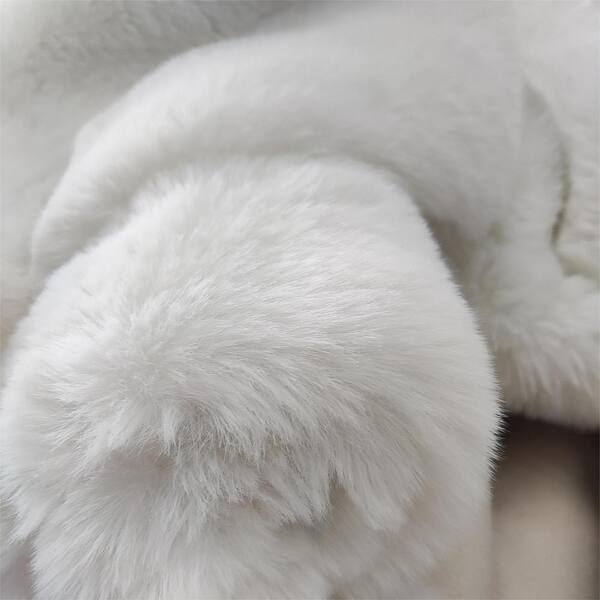 iliebe Mmlior White 6 ft. x 9 ft. Soft Faux Rabbit Fur Area Rug