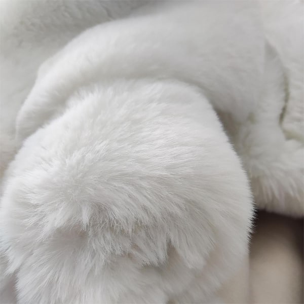 iliebe Mmlior White 2 ft. x 4 ft. Soft Faux Rabbit Fur Specialty