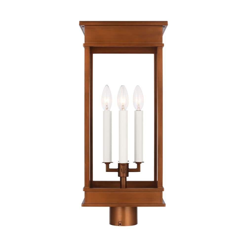 Cupertino 4-Light Natural Copper Metal Hardwired Outdoor Weather Resistant Post Light Lantern with No Bulbs Included price history on PriceWatchPro