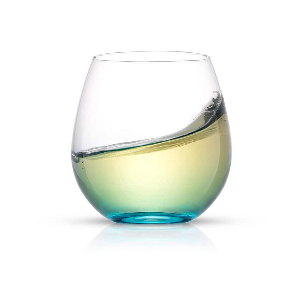 JoyJolt 15 oz Multicolor Stemless Wine Glass Set of 6