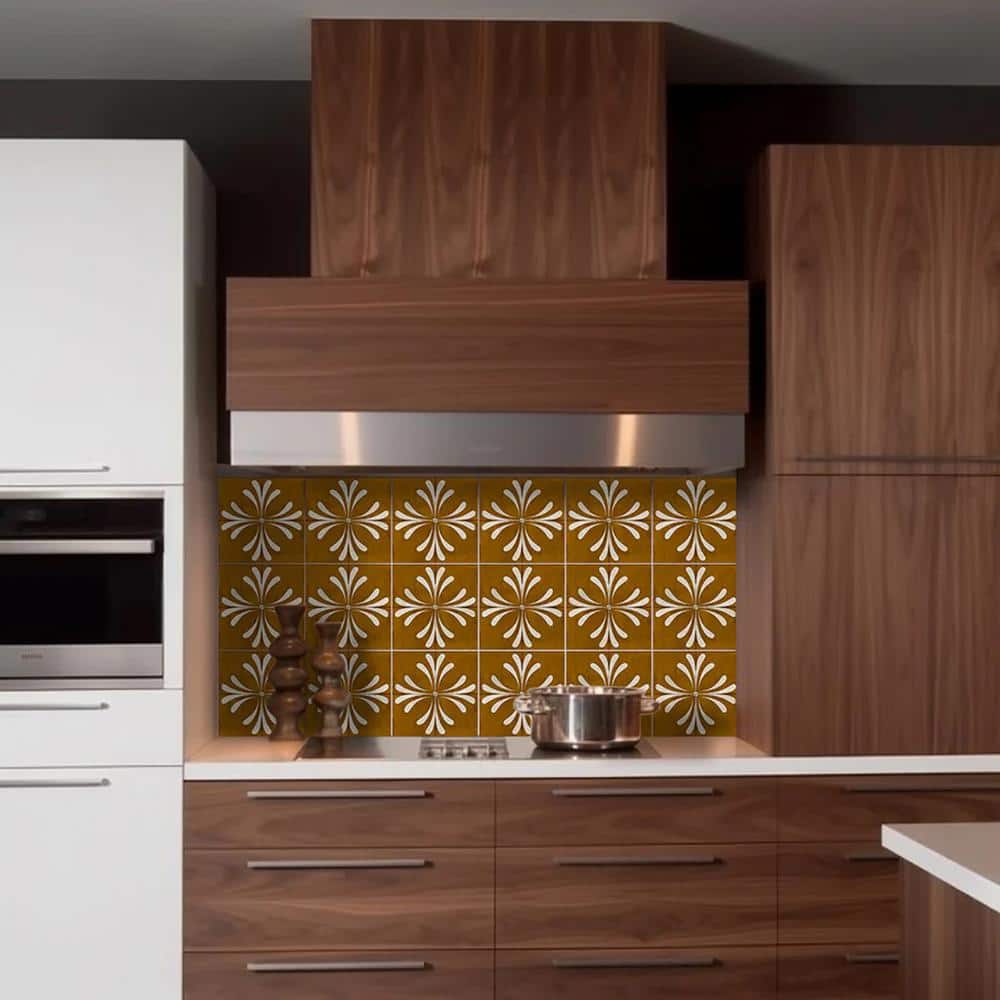 12x12 Dark Brown and White Vinyl Peel and Stick Tiles