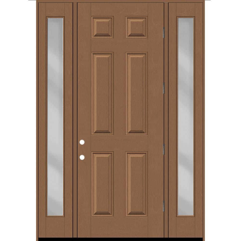 Regency 64 in. x 96 in. 6 Panel LHOS Autumn Wheat Stain Mahogany Fiberglass Prehung Front Door w/Clear12in. SLs 6-9/16 price history on PriceWatchPro