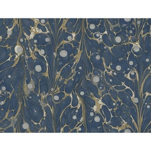 45 sq. ft. Marbled Endpaper Premium Peel And Stick Wallpaper