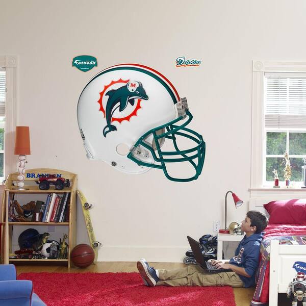 Fathead 57 in. x 51 in. Miami Dolphins Helmet Wall Decal