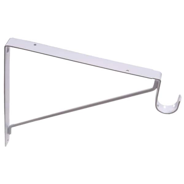 White Fixed Shelf and Rod Bracket (20-Pack)