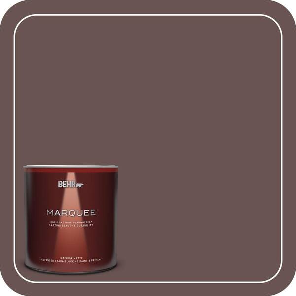 BEHR MARQUEE 1 Qt. #MQ1-42 Briar Wood One-Coat Hide Matte Interior Paint & Primer