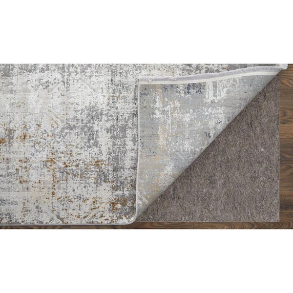 Ivory, Taupe, Gray 12 ft. x 18 ft. Abstract Area Rug