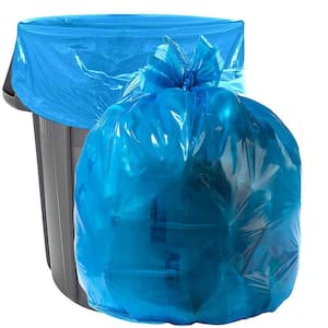 45 Gal. Heavy-Duty Blue Trash Bags - 40 in. x 46 in. (Pack of 100) 1.2 mil - for Industrial, Home, and Recycling Use