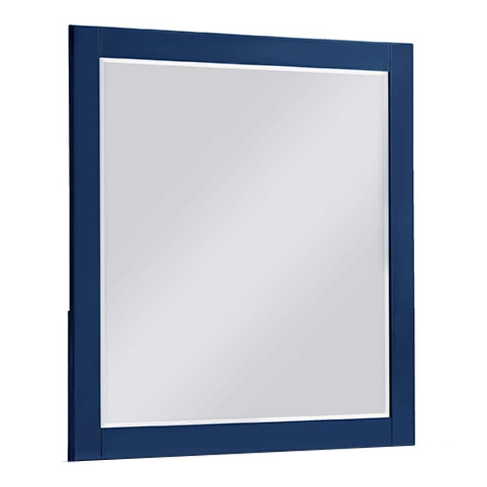 Best Master Furniture Bellanova 36 in. W x 36 in. H Wood Navy Wall Mirror B1930BM The Home Depot