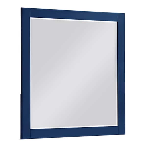 Best Master Furniture Bellanova 36 in. W x 36 in. H Wood Navy Wall Mirror