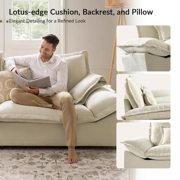 JAYDEN CREATION Romy Modern 102 in. Armless Polyester Sofa with