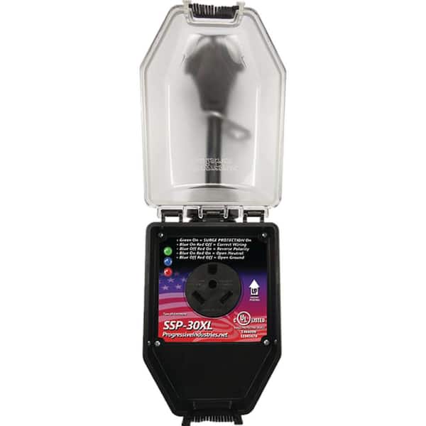 30 Amp Portable RV Smart Surge Protector with Cover