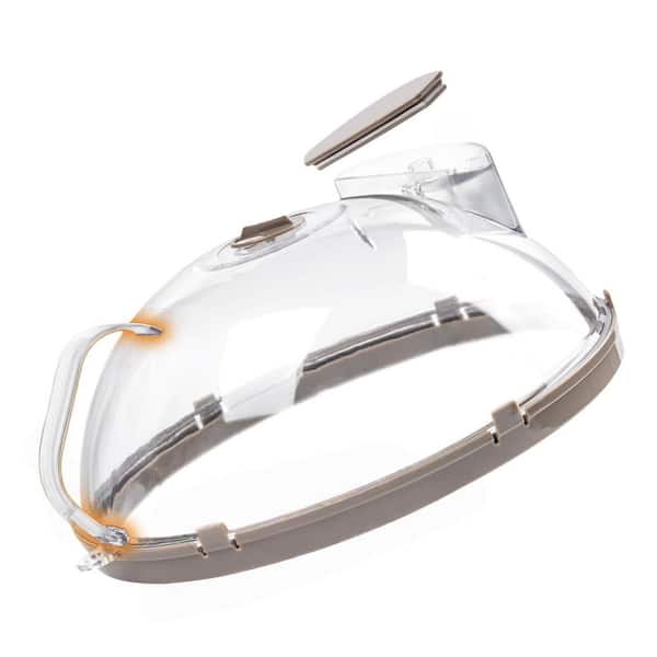 Grey 10 in. Polycarbonate Microwave Splatter Cover with Water Steamer, Integrated Handle Plate Covers Splatter Lid Guard