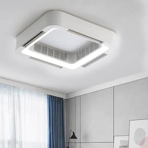 23 in. Indoor White Flush Mount Modern Ceiling Fans with Dimmable LED Light 6 Speed Remote Control