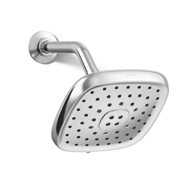 KOHLER Fordra 3-Spray Patterns 6.817 in. Wall Mount Fixed Shower Head in Polished Chrome