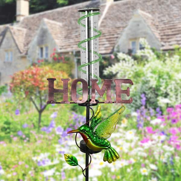 Exhart Hand Painted Glass and Metal Ladybug Thermometer Stake, 13 by 36 Inches