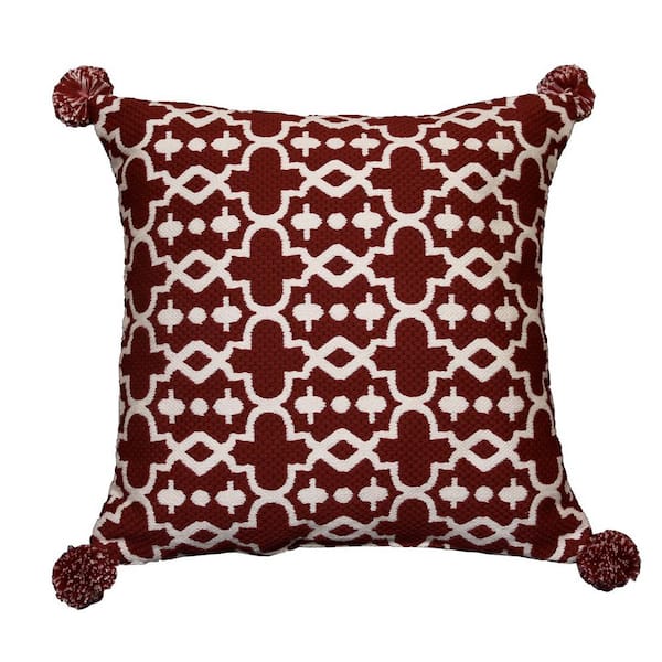 Hampton Bay Chili Trellis Square Outdoor Throw Pillow – BrickSeek