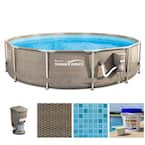 12 in. x 30 ft. Tan Above Ground Frame Swimming Pool Set