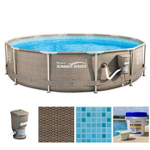 12 in. x 30 ft. Tan Above Ground Frame Swimming Pool Set