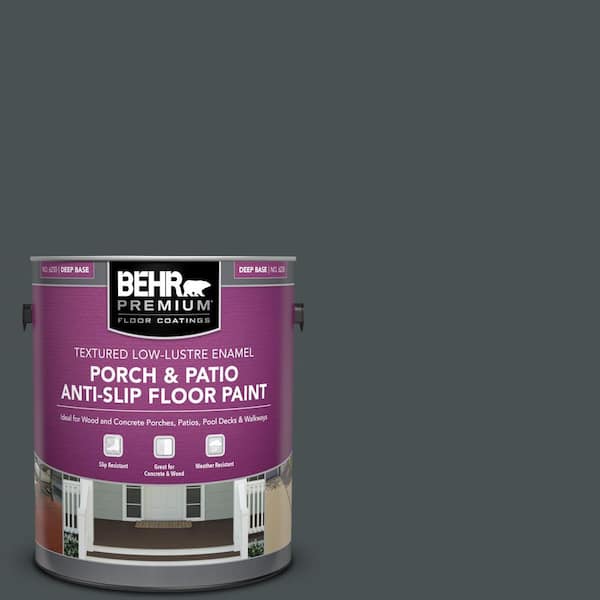 BEHR PREMIUM 1 gal. #720F-7 Dark as Night Textured Low-Lustre Enamel Interior/Exterior Porch and Patio Anti-Slip Floor Paint