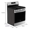 30 in. 5-Burners Smart Free-Standing Gas Convection Range in Stainless with EasyWash Oven Tray And No-Preheat Air Fry