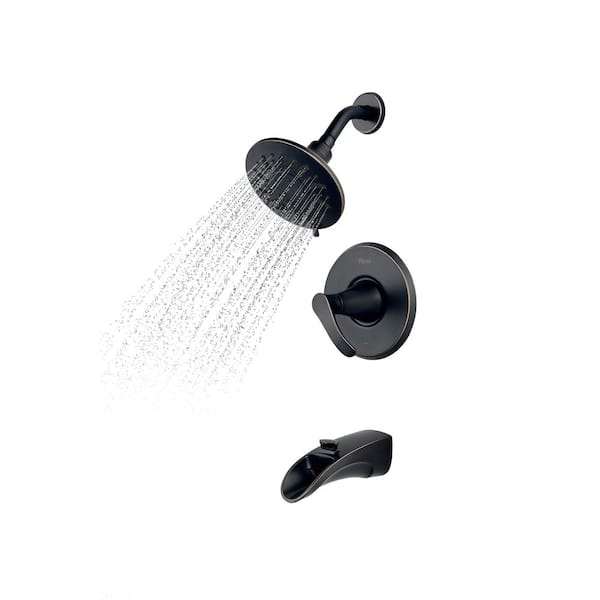 Brea Single-Handle 3-Spray Tub and Shower Faucet in Tuscan Bronze with Waterfall Spout (Valve Included)