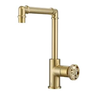 Urban Single Hole 2-Handle Bathroom Faucet in Brushed Champagne Gold