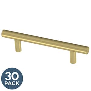 Simple Bar 3 in. (76 mm) Center-to-Center Satin Gold Cabinet Drawer Bar Pull (30-Pack)