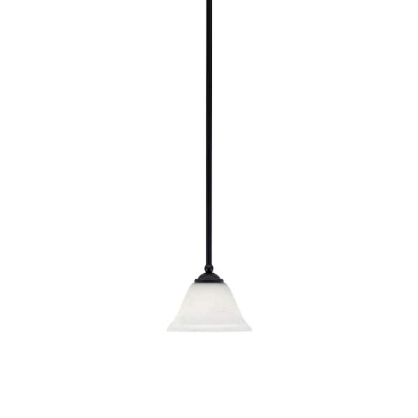 Clevelend 100-Watt 1-Light Black Pendant Mini Pendant Light with White Muslin Glass Shade Light Bulb Not Included