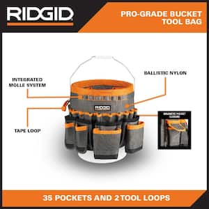 30 in. 35 Pocket Professional Grade Tool Bucket Bag