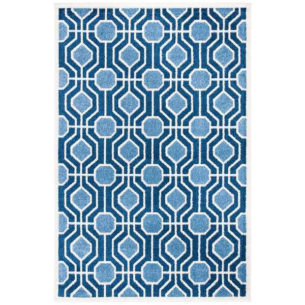 SAFAVIEH Amherst Light Blue/Navy 5 ft. x 8 ft. Geometric Area Rug