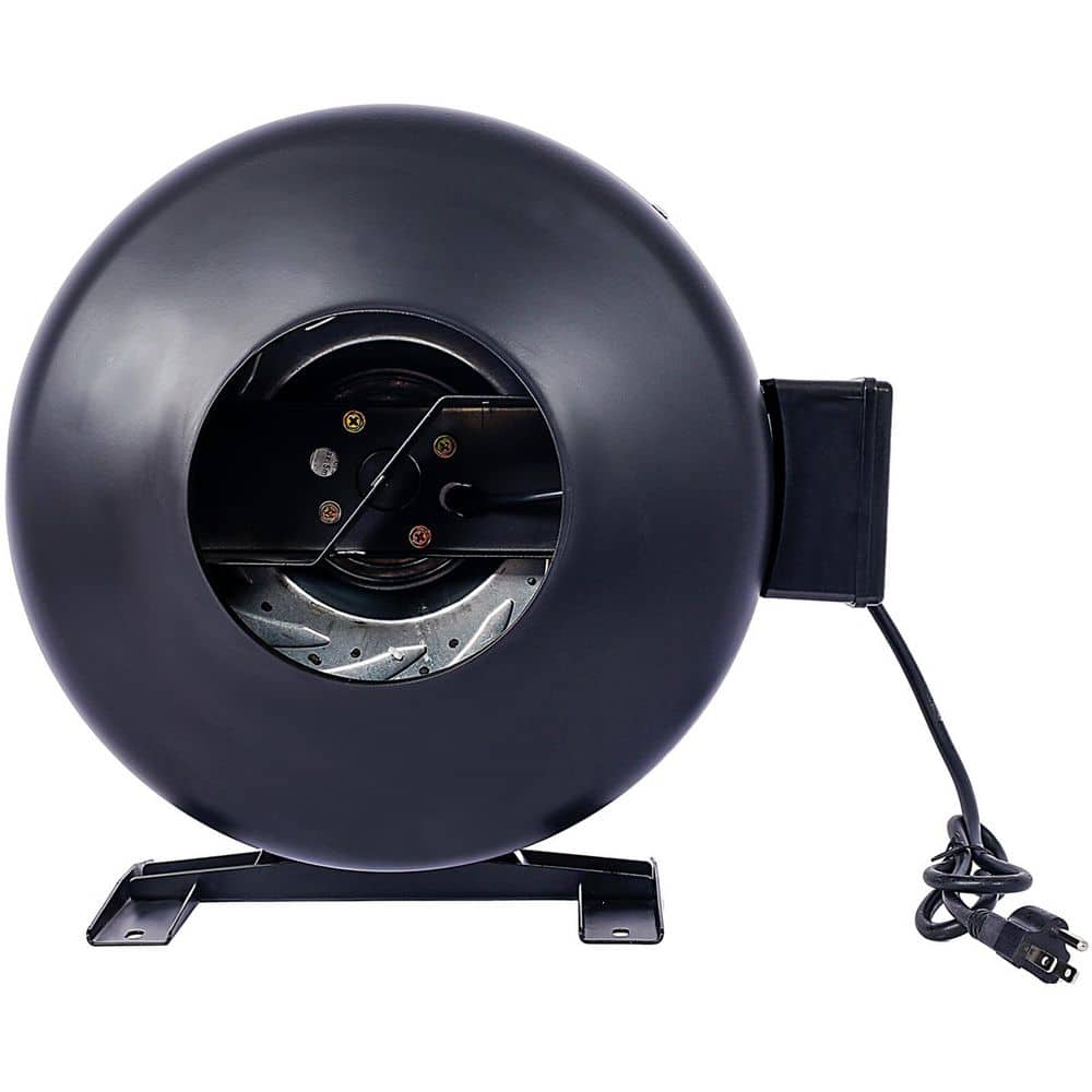 Edendirect 9 in. 412 CFM Duct Inline Ventilation Floor Fan in Black with Air Circulation Vent HVAC Exhaust, for Basements, Kitchen