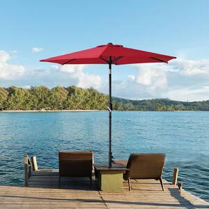 7.5 ft. Outdoor Market Patio Umbrella w/Crank Tilt Shade in Wine Red