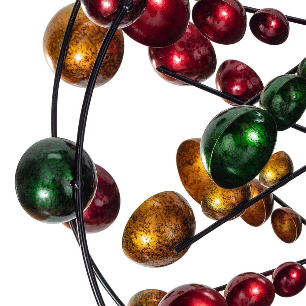 71" Multicolor Iron Orbital Wind Spinner Garden Stake