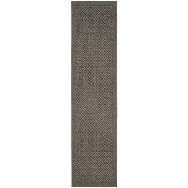Palm Beach 2 ft. x 10 ft. Ash Speckled Border Runner Rug