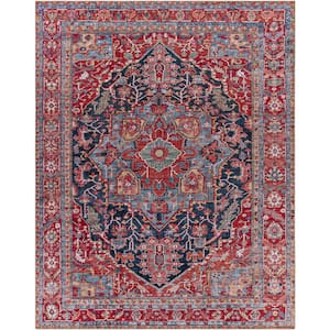 Luis Bright Red/Navy 7 ft. 6 in. x 9 ft. 6 in. Area Rug