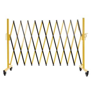 131 in. W x 40 in. H Foldable Metal Safety Barrier Fence Traffic Yard Garden Fence with Wheels