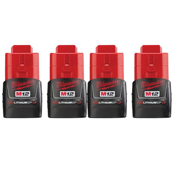 Milwaukee M12 12-Volt 1.5 Ah Lithium-Ion Compact Battery Pack (4-Pack)