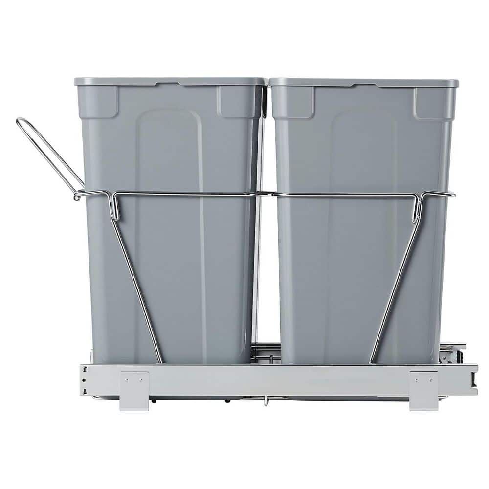SKYSHALO Pullout Trash Can 27 qt. x 2 for Kitchen Cabinet, Under