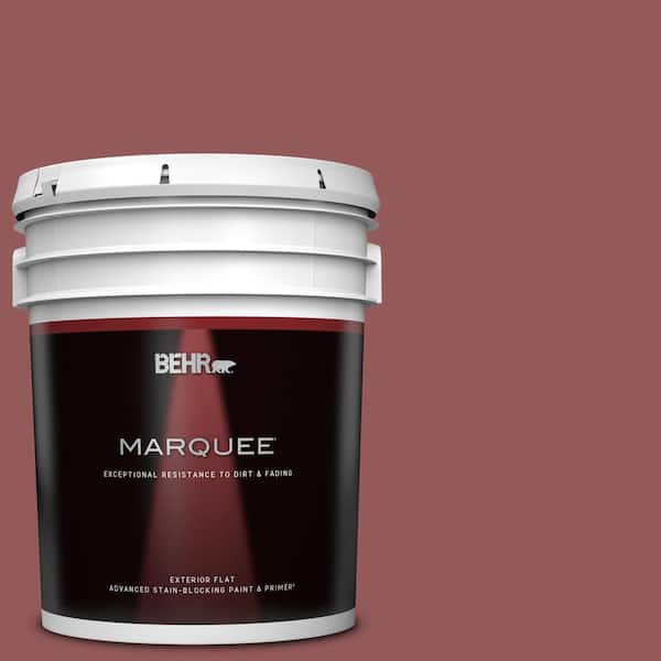 BEHR MARQUEE 5 gal. #150F-6 Gallery Red Flat Exterior Paint & Primer