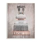 12.5 in. x 18.5 in. "Book Stack Heels Metallic Pink" by Amanda Greenwood Printed Wood Wall Art